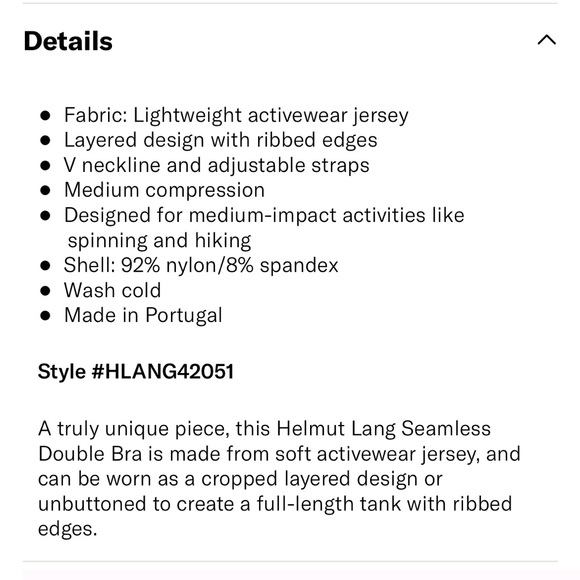 Helmut Lang Seamless Double Bra - Picture 5 of 5